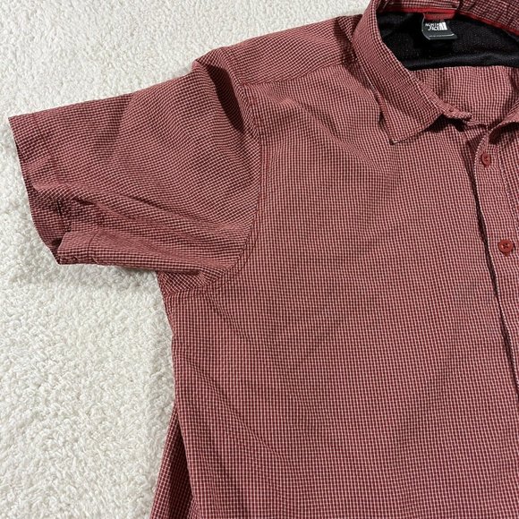 The North Face Shirt Mens XXL Plaid Short Sleeve Button Up Red Checkered - Picture 3 of 11